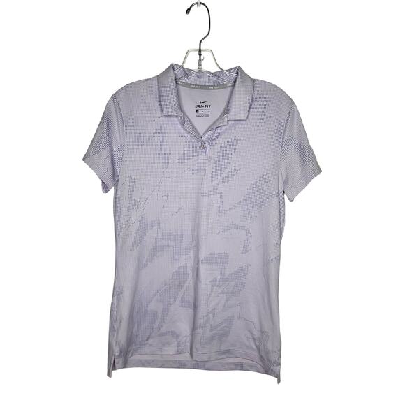 Nike Golf Dri-Fit white grey dot abstract print short sleeve polo shirt - small - Picture 1 of 4
